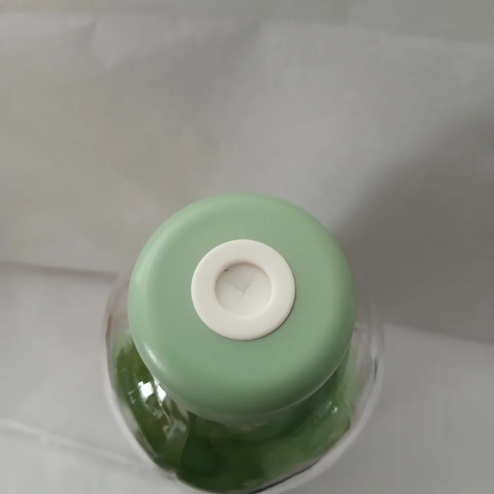 Room Essentials Glass Water Bottle W/ Straw And Green Silicone Boot